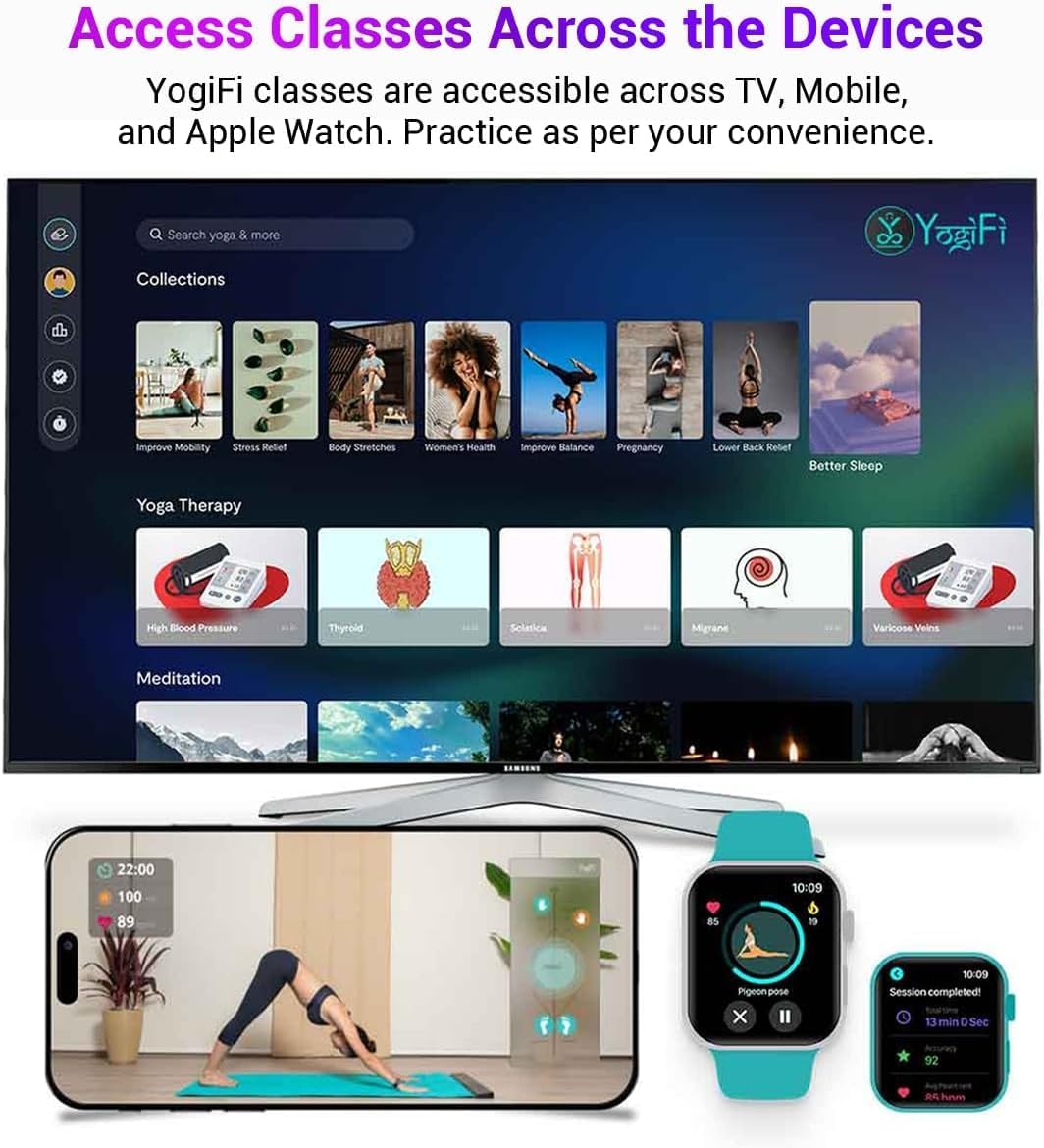 YogiFi Smart Yoga Mat AI Powered Non Slip Travel Yoga Mat 6mm Thick