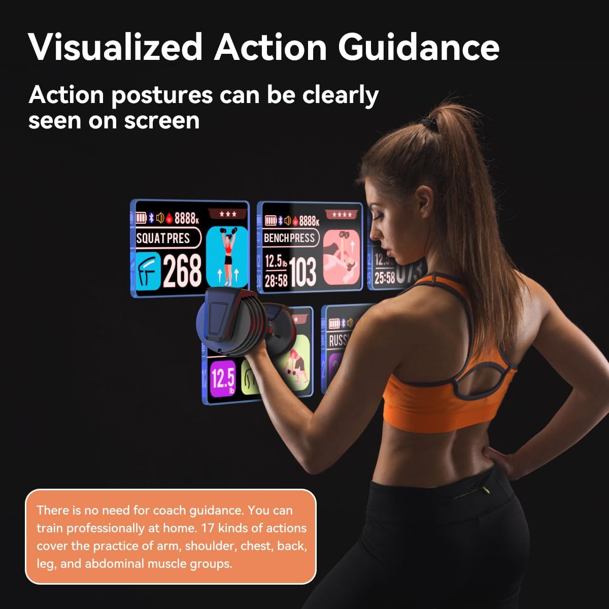 Smart Adjustable Dumbbell Set with Stand – Quick-Adjust 25LB Pair (Voice + Motion Sensors)