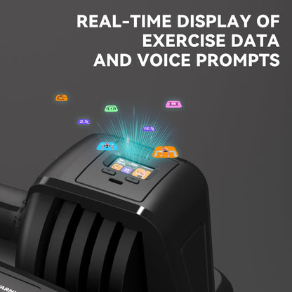 Smart Adjustable Dumbbell Set with Stand – Quick-Adjust 25LB Pair (Voice + Motion Sensors)