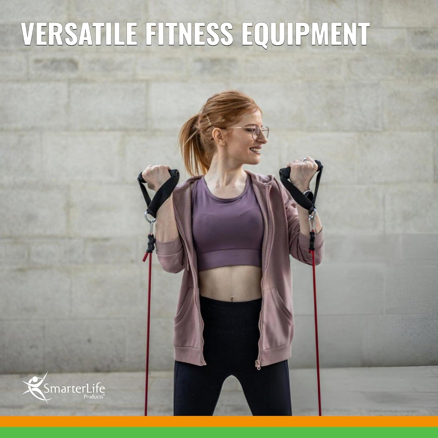 SmarterLife Resistance Bands Set with Handles – 5 Bands, Ankle Straps & Door Anchor