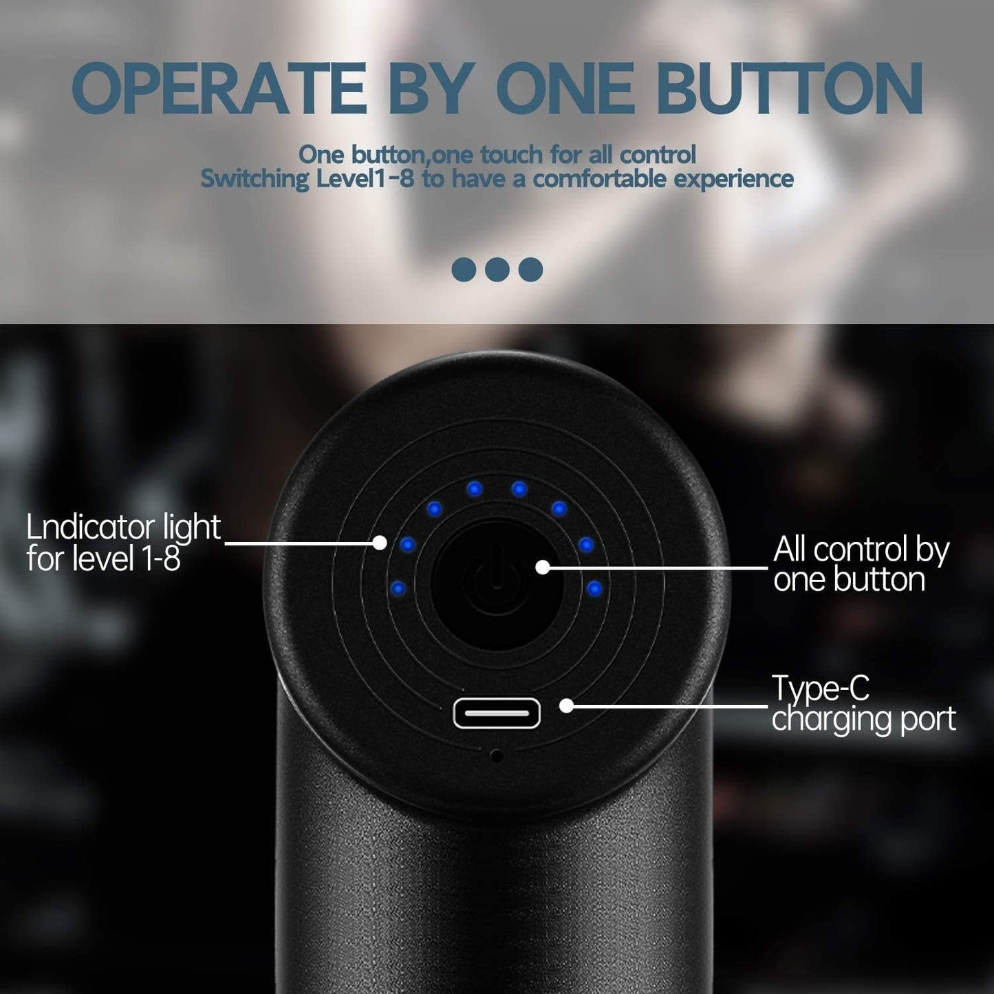 Mini Massage Gun Deep Tissue Percussion Massager with 4 Massage Heads