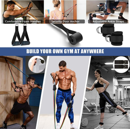 23 Pcs Resistance Bands Set Stackable Exercise Bands with Handles and Loop Bands