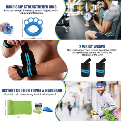 23 Pcs Resistance Bands Set Stackable Exercise Bands with Handles and Loop Bands