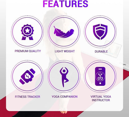 YogiFi Smart Yoga Mat AI Powered Non Slip Travel Yoga Mat 6mm Thick
