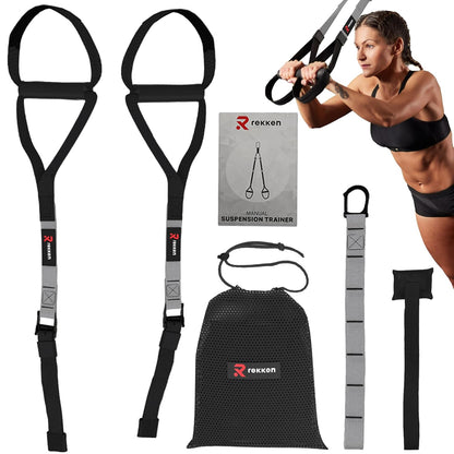 Rekken Suspension Trainer Set with Door Anchor Adjustable Workout Straps