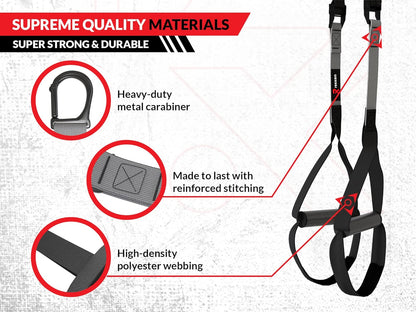Rekken Suspension Trainer Set with Door Anchor Adjustable Workout Straps