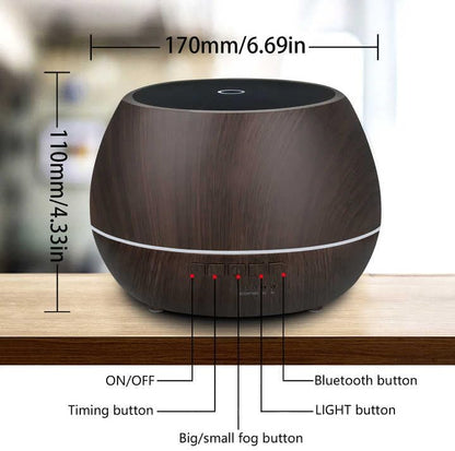 Smart WiFi Essential Oil Diffuser App Controlled 500ml Aromatherapy Humidifier Dark Grain