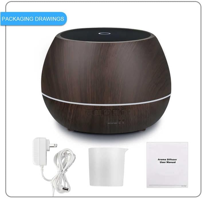 Smart WiFi Essential Oil Diffuser App Controlled 500ml Aromatherapy Humidifier Dark Grain