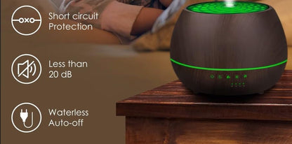 Smart WiFi Essential Oil Diffuser App Controlled 500ml Aromatherapy Humidifier Dark Grain