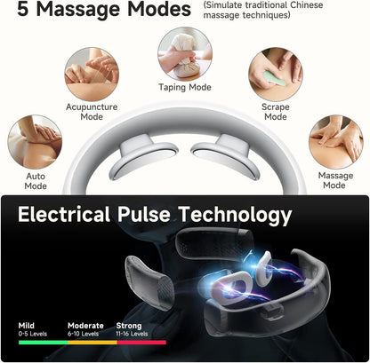 Smart Neck Massager with Heat Cordless 5 Modes and 16 Levels with Remote Control