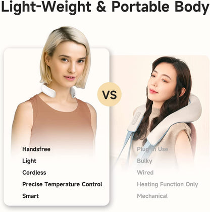 Smart Neck Massager with Heat Cordless 5 Modes and 16 Levels with Remote Control