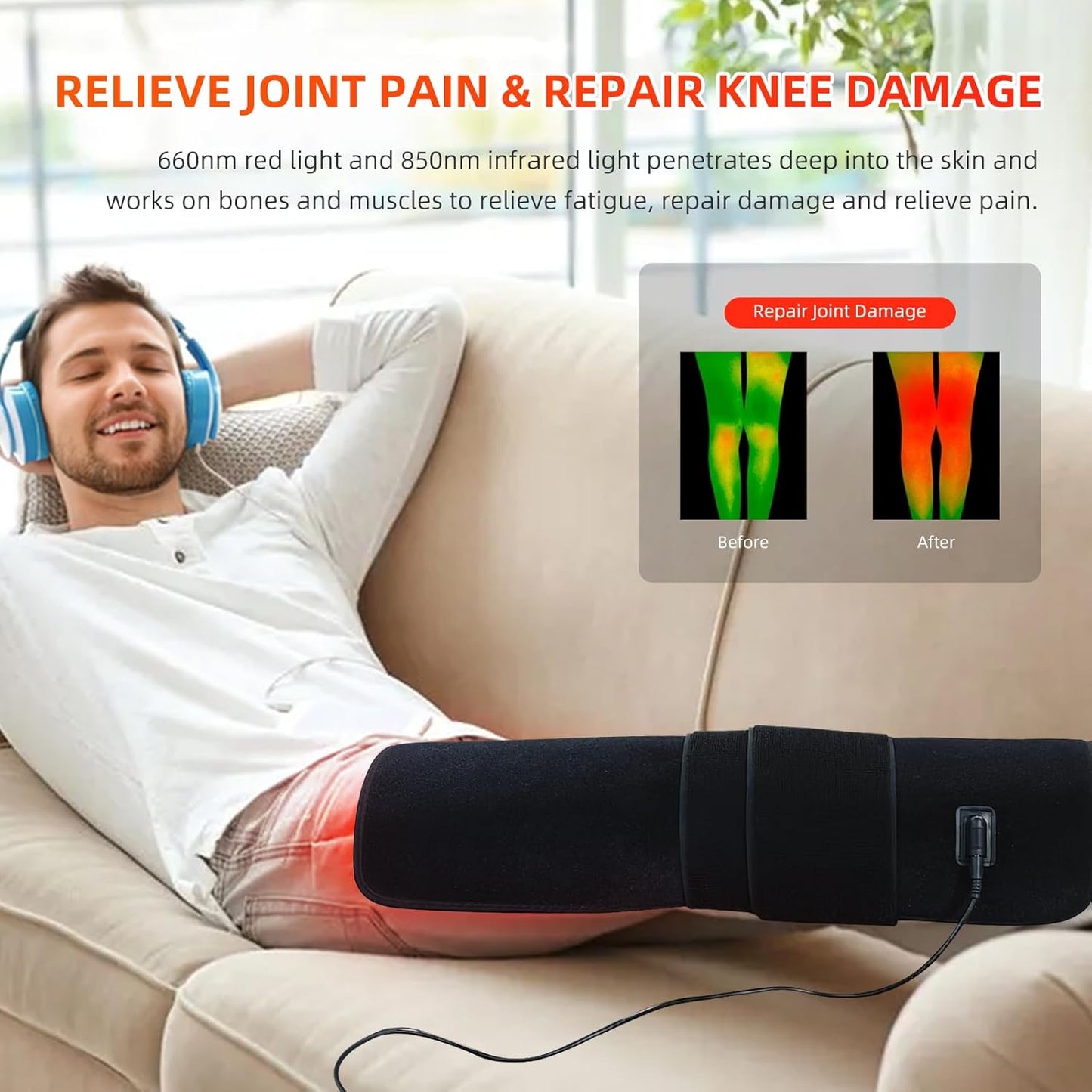 Red Infrared Light Therapy Pad Large 19.8 x 12 Heating Wrap for Full Body Relief