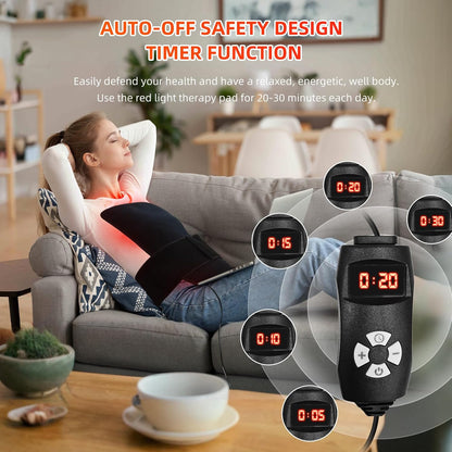 Red Infrared Light Therapy Pad Large 19.8 x 12 Heating Wrap for Full Body Relief